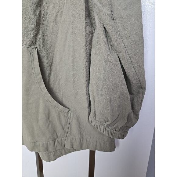 Soft Surroundings Neutral Olive Green Cotton Pullover Hoodie Small Cottagecore - Picture 4 of 8